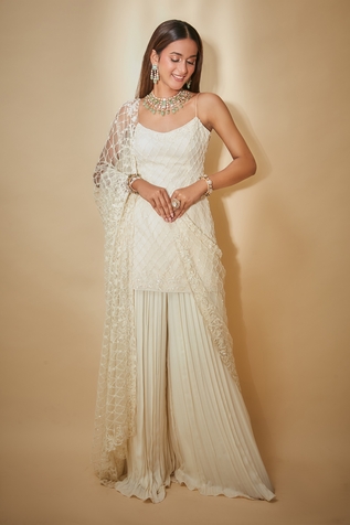 Premya By Manishii Hand Embroidered Kurta Sharara Set