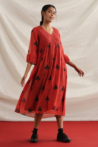 Weaver Story Crazy Eights Chanderi Silk Printed Dress