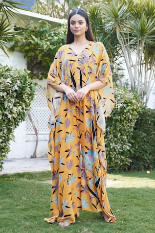 AFFROZ Floral Print Kaftan Jumpsuit 