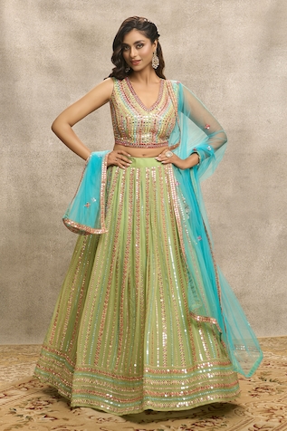 Alaya Advani Mirror & Sequin Embroidered Lehenga Set