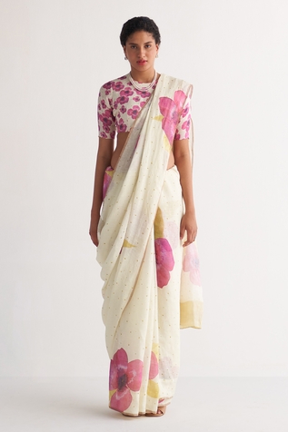 Shivani Bhargava Hand Drawn Floral Pattern Saree