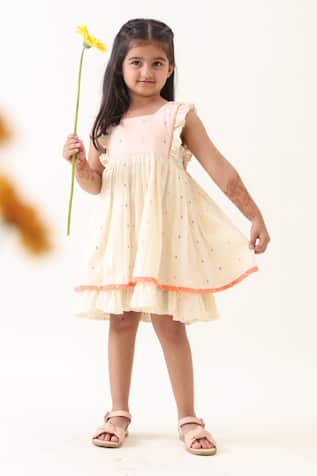 Off White Geometric Pattern Dress 