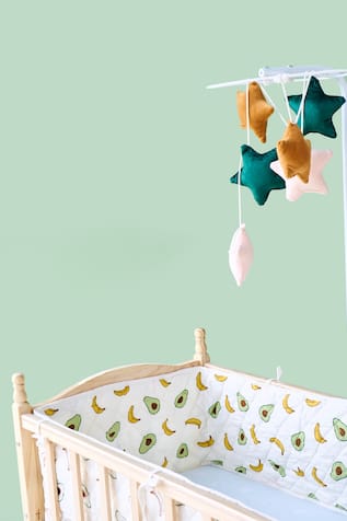 Avocado & Banana Print Baby Bed Bumper 2 Pcs Set 