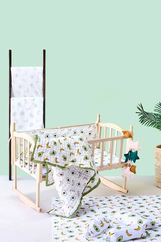 Avocado & Banana Print Baby Cot Set 