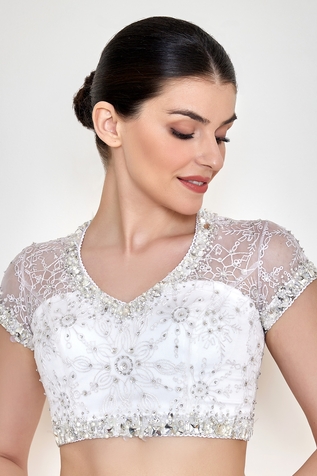 DILNAZ Snowflake Diamante Embellished Blouse