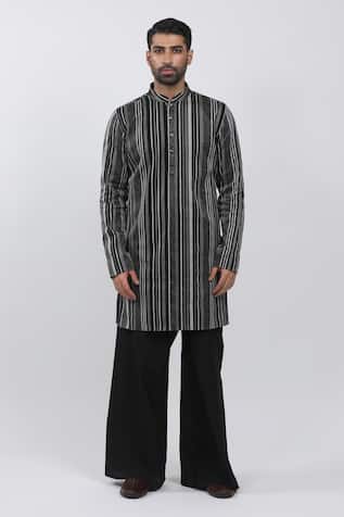 Textured Stripe Kurta Set 