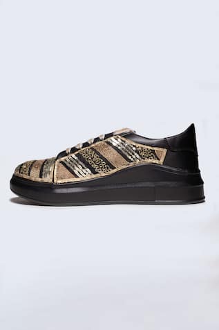 Metallic Zari Embroidered Sneakers 