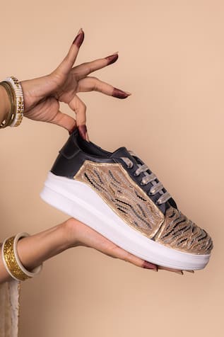Wave Zari Embroidered Sneakers 