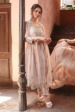 Kalighata Zardozi Embroidered Kurta Set 