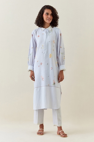 Anantaa by Roohi Printed Shirt Collar Kurta & Pant Set