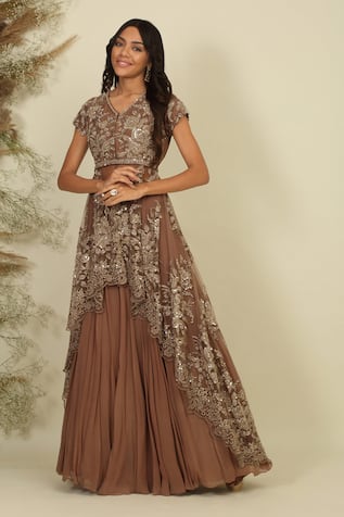 Stylishta vol 11 Designer Party Wear Long Flair Gown With Jacket -  textiledeal.in