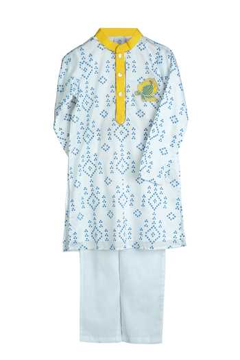 MI Dulce AN'YA Bandhej Hand Print Kurta Set 