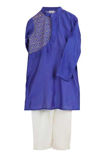 MI Dulce AN'YA Geometric Placement Print Kurta Set 
