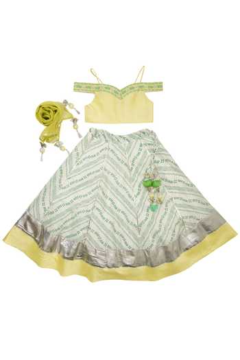 MI Dulce AN'YA Chevron Print lehenga Set 