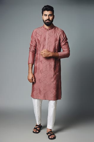 Chatenya Mittal Cotton Silk Pintucked Kurta Set 