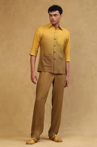 Ombre Half Sleeve Shirt & Pant Set 