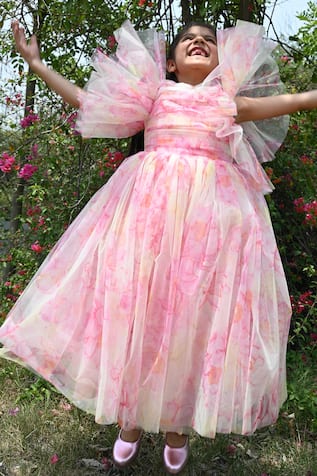 Jovani Kids K00367 Long Girls A Line Ballgown Dress V Neck Floral Page –  Glass Slipper Formals