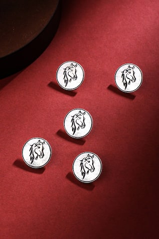 King Knight Oxidised Buttons - Set of 5 
