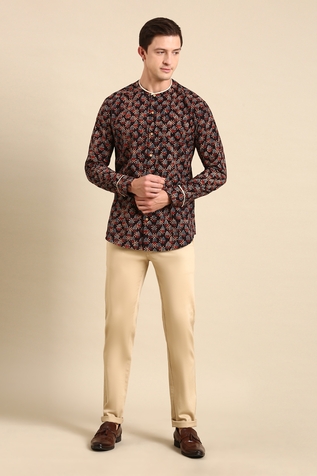 Mayank Modi - Men Cotton Digital Print Shirt