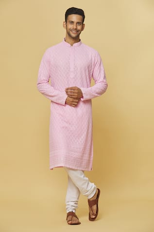 Floral Embroidered Kurta & Pyjama Set For Kids