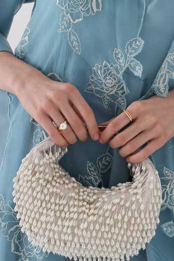FOREVER NOOR Venti Pearl Tasselled Hobo Bag 