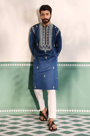 Shreyansh Designs Arsh Mirror & Beads Embroidered Kurta With Pant 