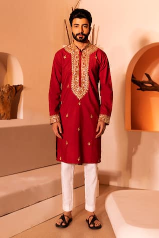 Shreyansh Designs Saheb Hand Embroidered Kurta With Pant 