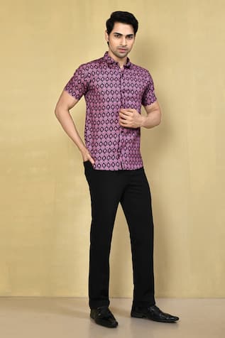 Arihant Rai Sinha Geometric Print Shirt 