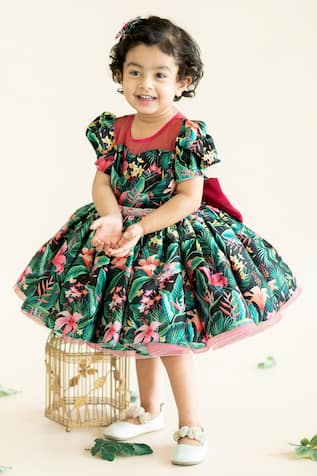 Floral Tropical Print Dress 