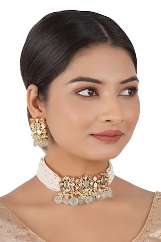 Floral Carved Necklace Set 