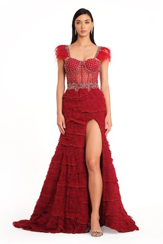 Designer Red Gown  Evilato