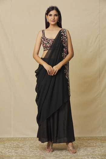 Vasavi Shah Palazzo Set With Embroidered Drape 