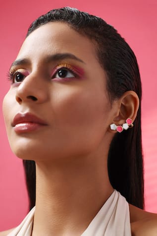 Arlo Geometric Pattern Embellished Earrings 