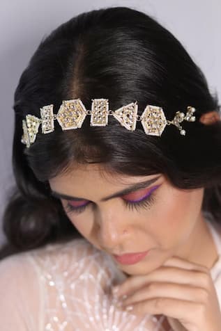Kundan Matha Patti Maang Tikka Headpiece Bridal Hair Accessory Set,  Handmade By Pretty Ponytails | Discovered