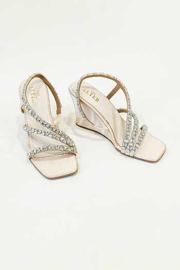 The Alter Kiara Embellished T-Shaped Wedge Heels 