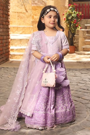 Pink designer wedding wear girls lehenga choli | Kids designer dresses,  Girls dresses sewing, Kids lehenga choli