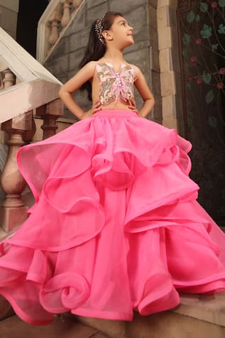 Trendy Lehenga Blouse Designs Redorange|eid special dress 2022 for girl