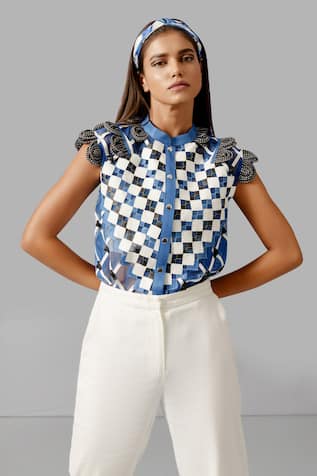 Devina Juneja Camouflage Loop Cord Shirt 