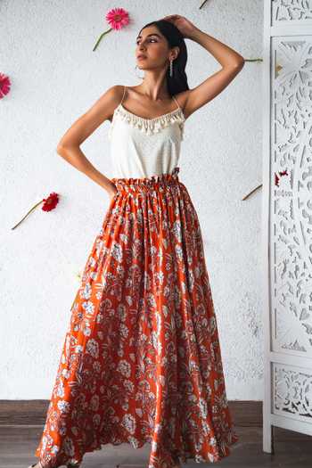 Shachi Sood Floral Print Skirt & Top Set 