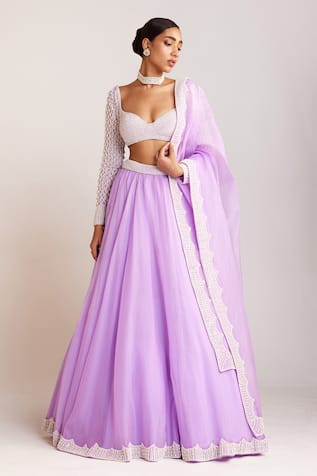 Vvani by Vani Vats Organza Flared Lehenga Set 