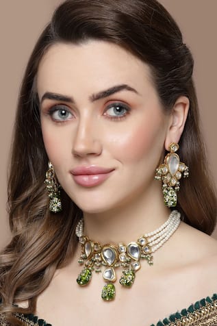 Geometric Embellished Necklace Set 