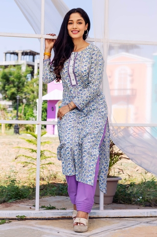 Missprint Qiraat Hand Block Printed Kurta & Pant Set
