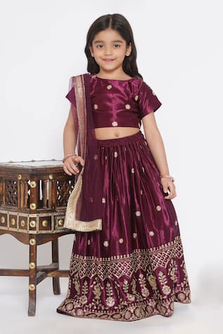 Amazon.com: ANGIEHAIE Dupion Silk Party & Wedding Wear Lehenga Choli for  Kids (5-6 Year): Clothing, Shoes & Jewelry