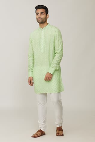 Thread Embroidered Kurta Set For Kids