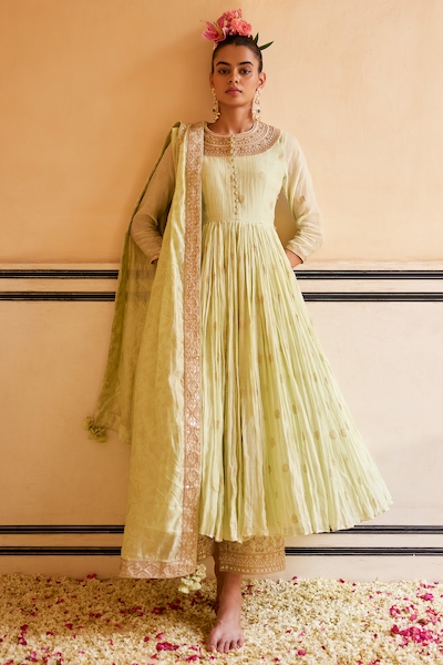 PUNIT BALANA Placement Marodi & Zardozi Embroidered Anarkali Set