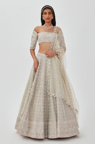 Aisha Rao Alya Sequin Embroidered 16 Kali Lehenga Set 