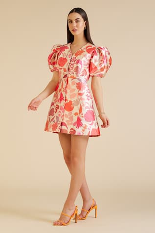 Pankaj & Nidhi Irene Printed A-Line Dress 