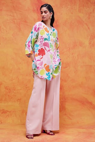 Pankaj & Nidhi Joyce Vivid Floral Print Tunic 