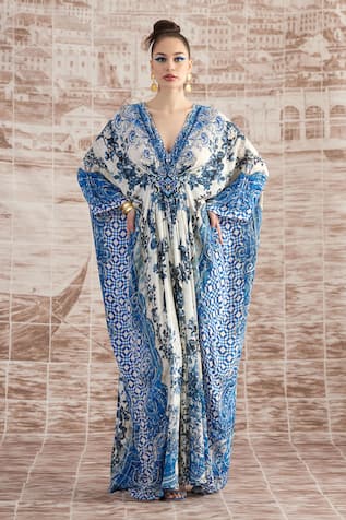Musheco Designer Kaftan Dress with Belt for Girls & Women (S, Teal) :  Amazon.in: Clothing & Accessories