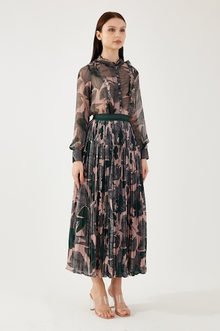 KoAi Floral Pattern Pleated Skirt